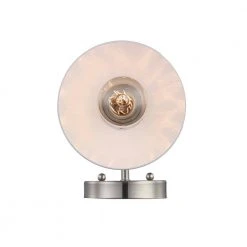 Glenhurst 1-Light White and Brushed Nickel Indoor Industrial Farmhouse Wall Sconce Light Fixture with Metal Shade by Hampton Bay -Hampton Bay Sales white and brushed nickel hampton bay vanity lighting 20511 wh bn 1f 1000