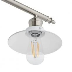 Glenhurst 4-Light White and Brushed Nickel Industrial Farmhouse Bathroom Vanity Light Fixture with Metal Shades by Hampton Bay -Hampton Bay Sales white and brushed nickel hampton bay vanity lighting 20514 wh bn 1d 1000