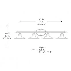 Glenhurst 4-Light White and Brushed Nickel Industrial Farmhouse Bathroom Vanity Light Fixture with Metal Shades by Hampton Bay -Hampton Bay Sales white and brushed nickel hampton bay vanity lighting 20514 wh bn 40 1000