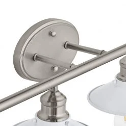 Glenhurst 4-Light White and Brushed Nickel Industrial Farmhouse Bathroom Vanity Light Fixture with Metal Shades by Hampton Bay -Hampton Bay Sales white and brushed nickel hampton bay vanity lighting 20514 wh bn 66 1000
