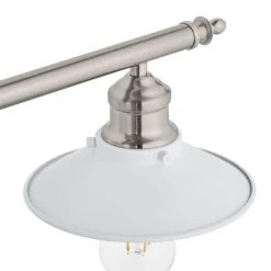 Glenhurst 4-Light White and Brushed Nickel Industrial Farmhouse Bathroom Vanity Light Fixture with Metal Shades by Hampton Bay -Hampton Bay Sales white and brushed nickel hampton bay vanity lighting 20514 wh bn a0 1000