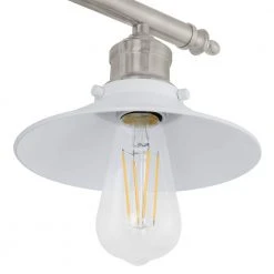 Glenhurst 3-Light White and Brushed Nickel Industrial Farmhouse Bathroom Vanity Light Fixture with Metal Shades by Hampton Bay -Hampton Bay Sales white and brushed nickel hampton bay vanity lighting hd 8003 wh bn 1d 1000