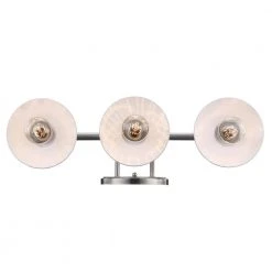 Glenhurst 3-Light White and Brushed Nickel Industrial Farmhouse Bathroom Vanity Light Fixture with Metal Shades by Hampton Bay -Hampton Bay Sales white and brushed nickel hampton bay vanity lighting hd 8003 wh bn 1f 1000