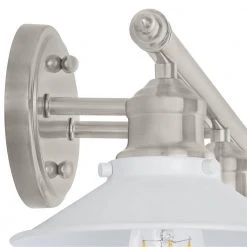 Glenhurst 3-Light White and Brushed Nickel Industrial Farmhouse Bathroom Vanity Light Fixture with Metal Shades by Hampton Bay -Hampton Bay Sales white and brushed nickel hampton bay vanity lighting hd 8003 wh bn 66 1000