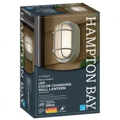 Nautical Oval White LED Outdoor Bulkhead Light Frosted Glass Lens Corrosion Weather Resistant Non-Metallic Base by Hampton Bay -Hampton Bay Sales white hampton bay bulkhead lights 504071010 1f 1000