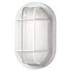 Nautical Oval White LED Outdoor Bulkhead Light Frosted Glass Lens Corrosion Weather Resistant Non-Metallic Base by Hampton Bay