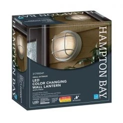 Nautical Round White LED Outdoor Bulkhead Light Frosted Glass Lens Corrosion Weather Resistant Non-Metallic Base by Hampton Bay -Hampton Bay Sales white hampton bay bulkhead lights 504081010 1f 1000