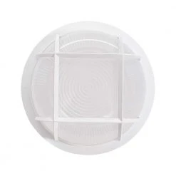 Nautical Round White LED Outdoor Bulkhead Light Frosted Glass Lens Corrosion Weather Resistant Non-Metallic Base by Hampton Bay -Hampton Bay Sales white hampton bay bulkhead lights 504081010 4f 1000