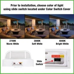 Nautical Round White LED Outdoor Bulkhead Light Frosted Glass Lens Corrosion Weather Resistant Non-Metallic Base by Hampton Bay -Hampton Bay Sales white hampton bay bulkhead lights 504081010 66 1000