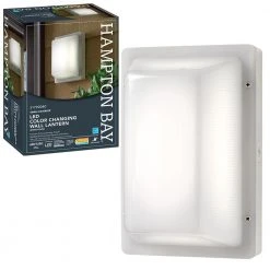 Coastal Rectangle White LED Outdoor Bulkhead Light Impact Resistant Frosted Polycarbonate Lens and Base Wet Rated by Hampton Bay