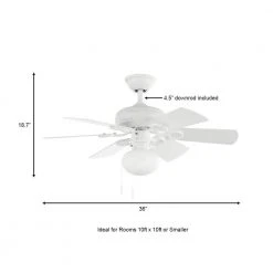 Minuet 36 in. White Ceiling Fan with Light Kit by Hampton Bay -Hampton Bay Sales white hampton bay ceiling fans with lights ag806c wh a0 1000
