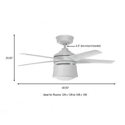 Air Filtering 48 in. Integrated LED Indoor White Ceiling Fan with Light Kit and Remote with Color Changing Technology by Hampton Bay -Hampton Bay Sales white hampton bay ceiling fans with lights fc120 carl 31 1000