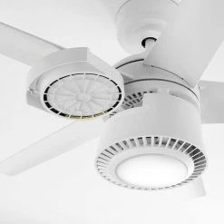 Air Filtering 48 in. Integrated LED Indoor White Ceiling Fan with Light Kit and Remote with Color Changing Technology by Hampton Bay -Hampton Bay Sales white hampton bay ceiling fans with lights fc120 carl 40 1000