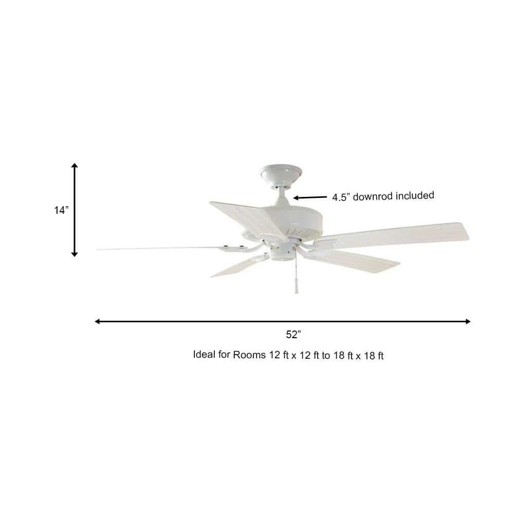 Barrow Island 52 in. Indoor/Outdoor White Ceiling fan by Hampton Bay 4 Barrow Island 52 in. Indoor/Outdoor White Ceiling fan by Hampton Bay - Image 4