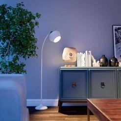 Turin 62 in. White and Wood Grain Floor Lamp by Hampton Bay -Hampton Bay Sales white hampton bay floor lamps hdp15139 1f 1000