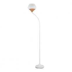 Turin 62 in. White and Wood Grain Floor Lamp by Hampton Bay