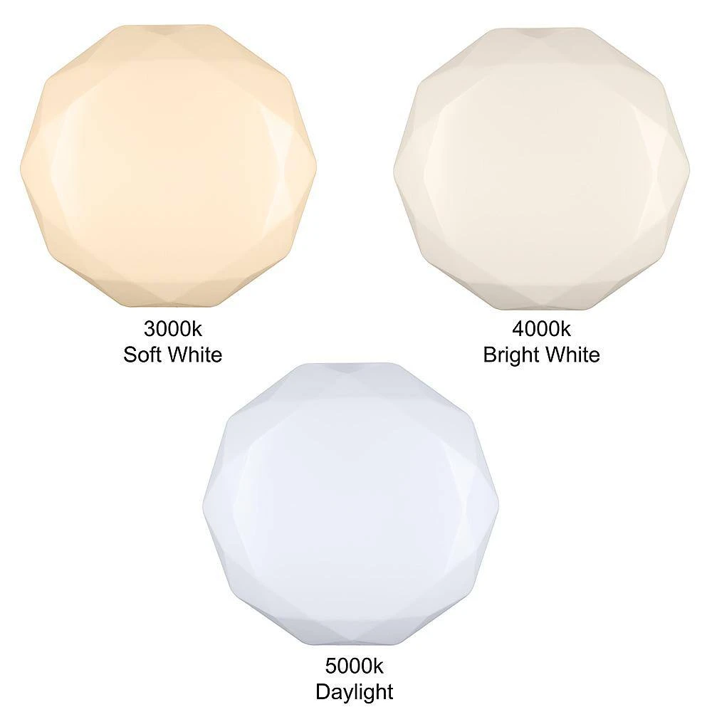 12 in. Diamond Design 3000K 4000K 5000K Selectable LED Flush Mount Ceiling Light 910 Lumens Dimmable Energy Star by Hampton Bay 7 12 in. Diamond Design 3000K 4000K 5000K Selectable LED Flush Mount Ceiling Light 910 Lumens Dimmable Energy Star by Hampton Bay - Image 7