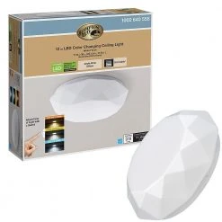 12 in. Diamond Design 3000K 4000K 5000K Selectable LED Flush Mount Ceiling Light 910 Lumens Dimmable Energy Star by Hampton Bay