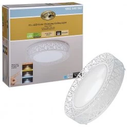 Birds Nest Design 15 in. Round White Selectable LED Flush Mount Ceiling Light 1500 Lumens Dimmable 3000K 4000K 5000K by Hampton Bay