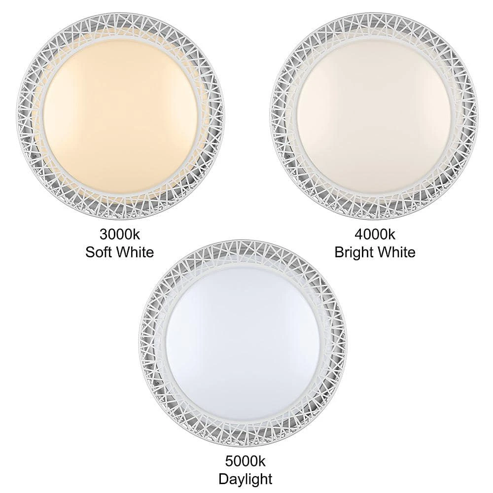 Birds Nest Design 15 in. Round White Selectable LED Flush Mount Ceiling Light 1500 Lumens Dimmable 3000K 4000K 5000K by Hampton Bay 2 Birds Nest Design 15 in. Round White Selectable LED Flush Mount Ceiling Light 1500 Lumens Dimmable 3000K 4000K 5000K by Hampton Bay - Image 2