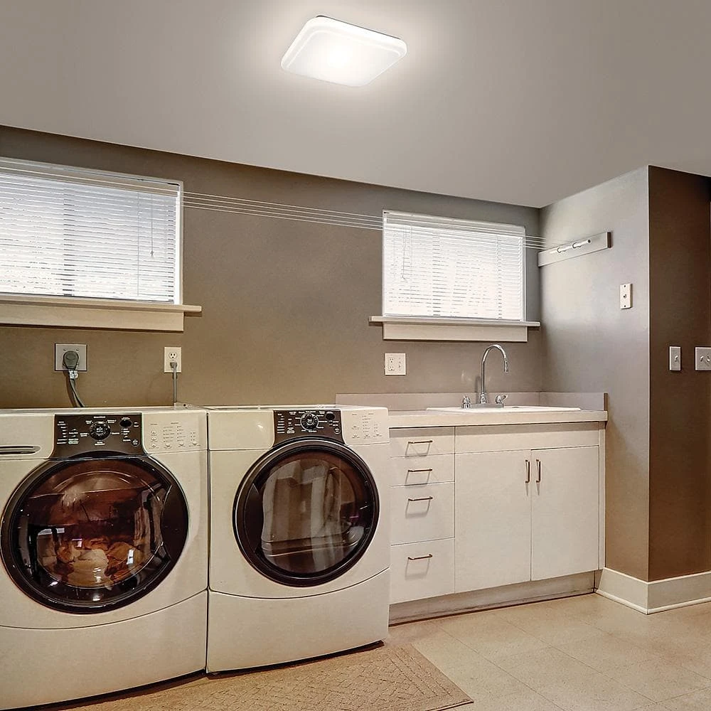 12 in. 14-Watt Square LED Flush Mount Ceiling Light 1000 Lumens 4000K Bright White Dimmable by Hampton Bay 3 12 in. 14-Watt Square LED Flush Mount Ceiling Light 1000 Lumens 4000K Bright White Dimmable by Hampton Bay - Image 3