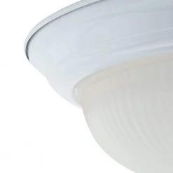 15 in. 3-Light White Dome Flush Mount with White Glass Shade by Hampton Bay -Hampton Bay Sales white hampton bay flush mount lights jo407h 1d 1000