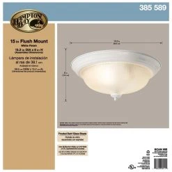15 in. 3-Light White Dome Flush Mount with White Glass Shade by Hampton Bay -Hampton Bay Sales white hampton bay flush mount lights jo407h 1f 1000