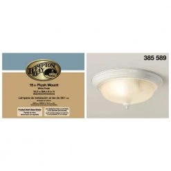 15 in. 3-Light White Dome Flush Mount with White Glass Shade by Hampton Bay -Hampton Bay Sales white hampton bay flush mount lights jo407h 44 1000
