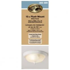 15 in. 3-Light White Dome Flush Mount with White Glass Shade by Hampton Bay -Hampton Bay Sales white hampton bay flush mount lights jo407h 4f 1000