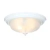 15 in. 3-Light White Dome Flush Mount with White Glass Shade by Hampton Bay