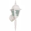 19.75 in. White 1-Light Outdoor Wall Lamp with Clear Beveled Glass Shade by Hampton Bay