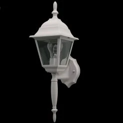 19.75 in. White 1-Light Outdoor Wall Lamp with Clear Beveled Glass Shade by Hampton Bay -Hampton Bay Sales white hampton bay outdoor sconces hb7023p 06 c3 1000