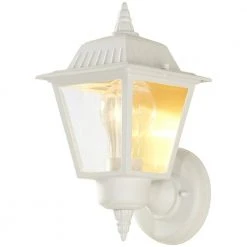 1-Light White Outdoor Wall Lantern Sconce by Hampton Bay -Hampton Bay Sales white hampton bay outdoor sconces hw 5004 44 1000