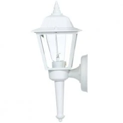 1-Light White Outdoor Wall Lantern Sconce by Hampton Bay -Hampton Bay Sales white hampton bay outdoor sconces hw 5004 c3 1000