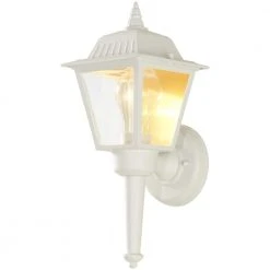 1-Light White Outdoor Wall Lantern Sconce by Hampton Bay -Hampton Bay Sales white hampton bay outdoor sconces hw 5004 fa 1000