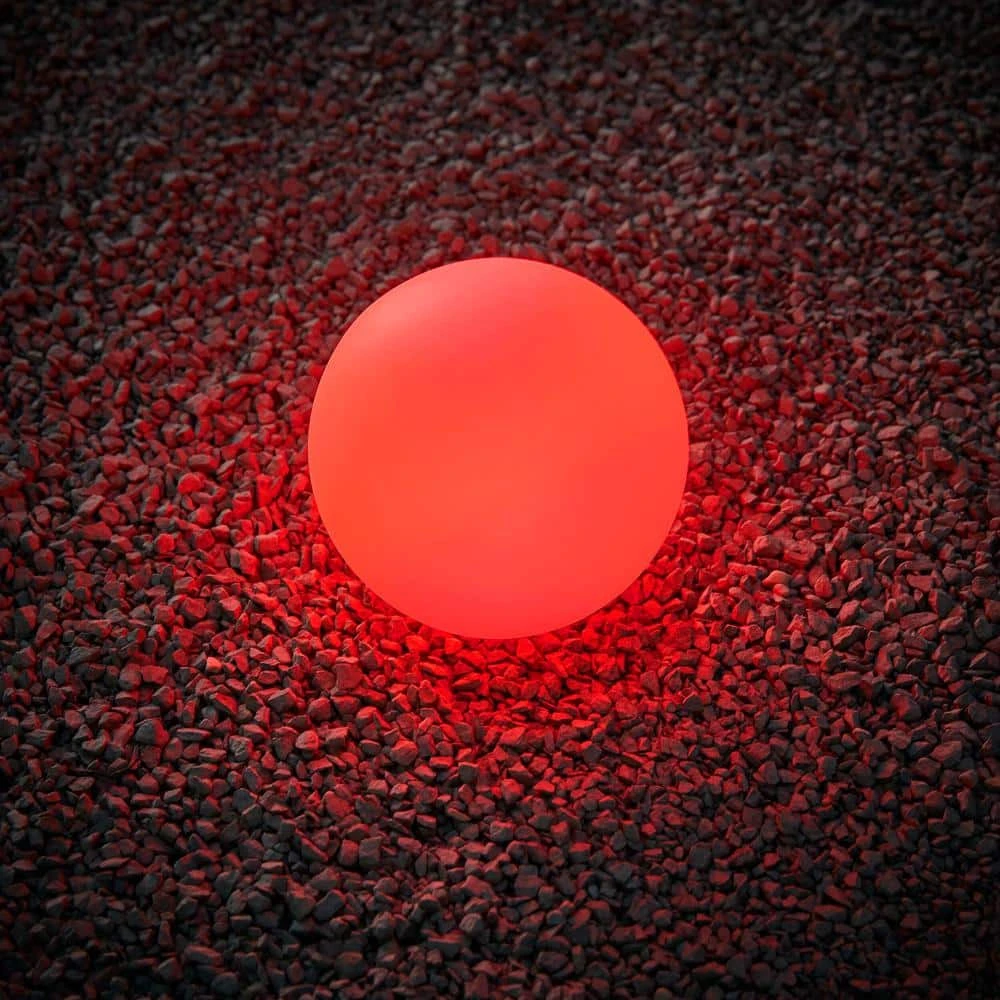 10 in. Battery Operated White LED Path Light RGB Color Changing Globe (1-Pack) by Hampton Bay 6 10 in. Battery Operated White LED Path Light RGB Color Changing Globe (1-Pack) by Hampton Bay - Image 6