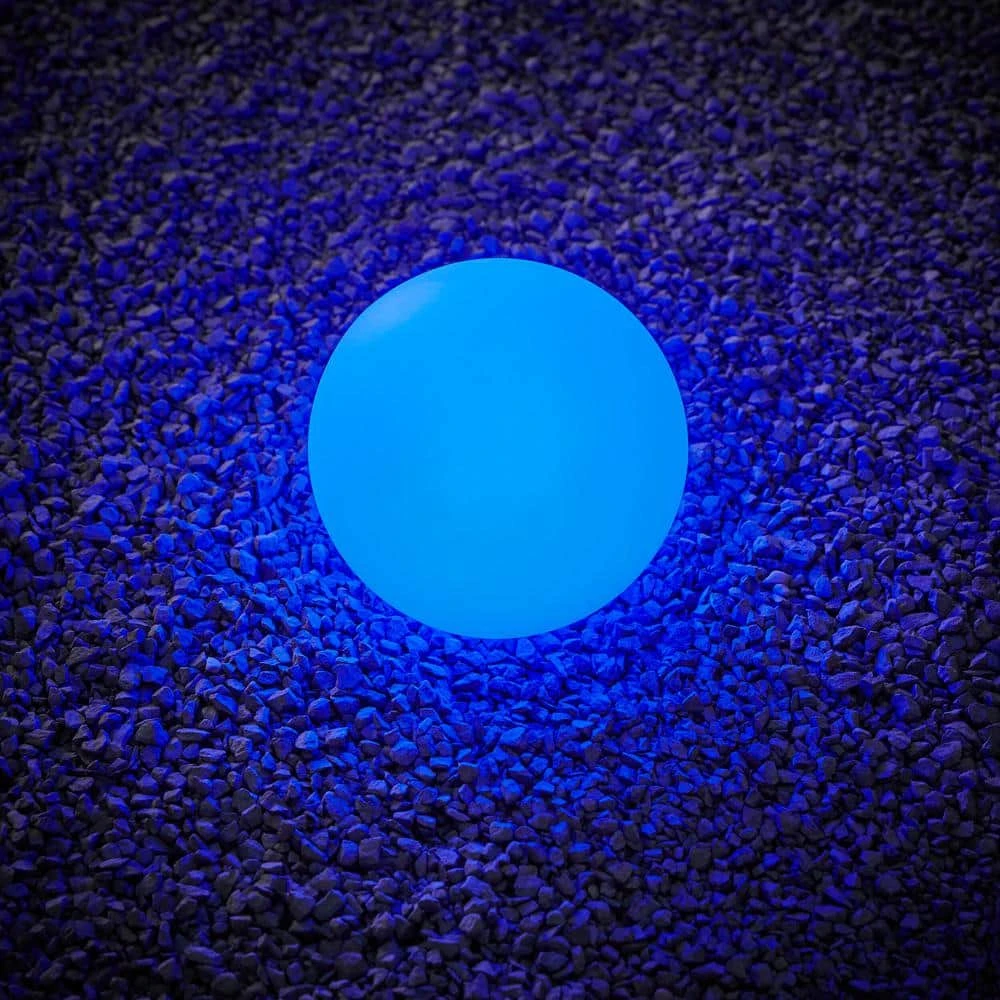 10 in. Battery Operated White LED Path Light RGB Color Changing Globe (1-Pack) by Hampton Bay 4 10 in. Battery Operated White LED Path Light RGB Color Changing Globe (1-Pack) by Hampton Bay - Image 4