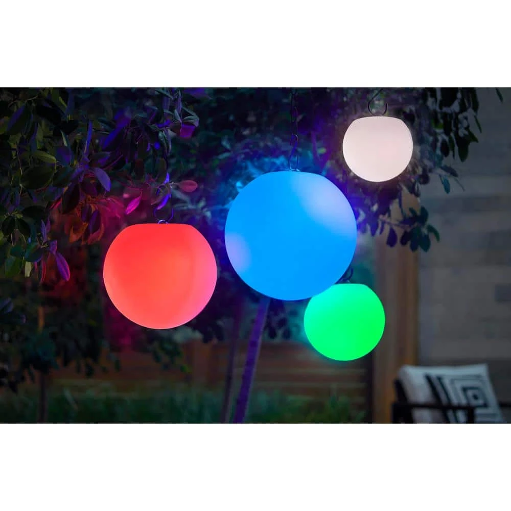 10 in. Battery Operated White LED Path Light RGB Color Changing Globe (1-Pack) by Hampton Bay 2 10 in. Battery Operated White LED Path Light RGB Color Changing Globe (1-Pack) by Hampton Bay - Image 2