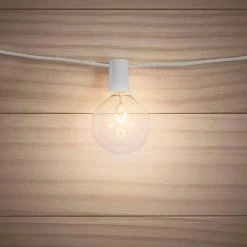 Outdoor/Indoor 12 ft. Plug-In Incandescent G50 Bulb String Light (12-Heads) by Hampton Bay -Hampton Bay Sales white hampton bay string lights nxt 1005 w 1f 1000