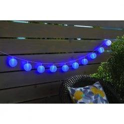 Outdoor/Indoor 7 ft. 10-Light Battery Powered Paper Lantern Mini Bulb LED String Light (Multi-Color) by Hampton Bay -Hampton Bay Sales white hampton bay string lights nxt 2335sl 4f 1000