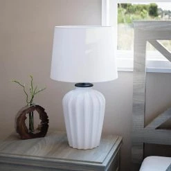 Gianna 23.25 in. White Accent Lamp by Hampton Bay 22 Gianna 23.25 in. White Accent Lamp by Hampton Bay -Hampton Bay Sales white hampton bay table lamps hdp15311 76 1000