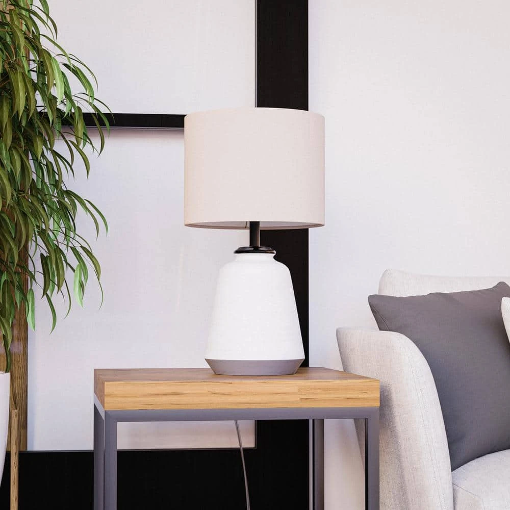 Flynn 21.25 in. White Accent Lamp by Hampton Bay 7 Flynn 21.25 in. White Accent Lamp by Hampton Bay - Image 7