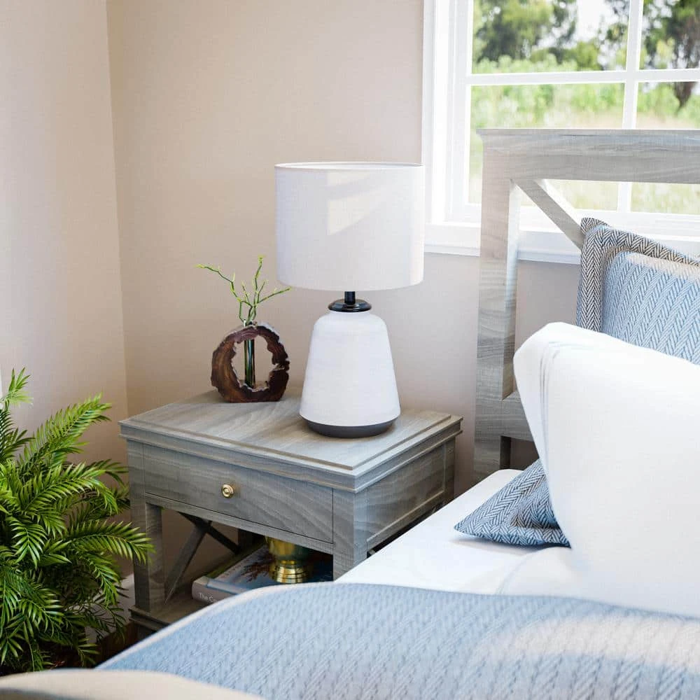 Flynn 21.25 in. White Accent Lamp by Hampton Bay 11 Flynn 21.25 in. White Accent Lamp by Hampton Bay - Image 11