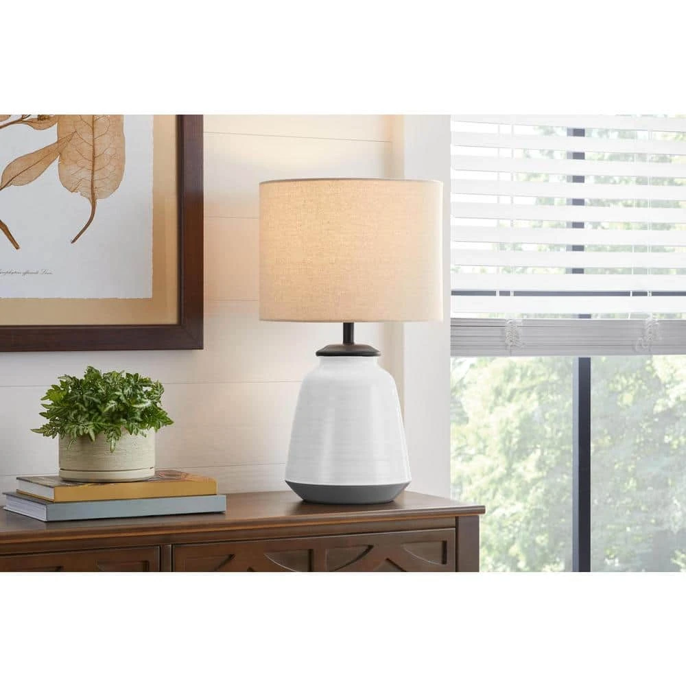 Flynn 21.25 in. White Accent Lamp by Hampton Bay 2 Flynn 21.25 in. White Accent Lamp by Hampton Bay - Image 2
