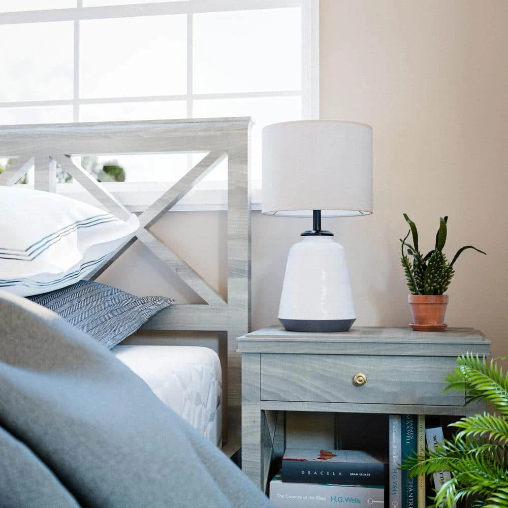 Flynn 21.25 in. White Accent Lamp by Hampton Bay 10 Flynn 21.25 in. White Accent Lamp by Hampton Bay - Image 10
