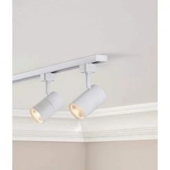 White 1-Light Integrated LED Mini-Cylinder Linear Track Lighting Head by Hampton Bay -Hampton Bay Sales white hampton bay track lighting heads 805019 1f 1000