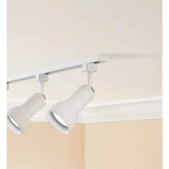 1-Light White Linear Track Lighting R20/PAR20 Medium Step Head by Hampton Bay -Hampton Bay Sales white hampton bay track lighting heads 813940 4f 1000