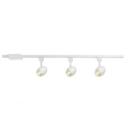 4 ft. 3-Light White Integrated LED Linear Track Lighting Kit with Round Back Heads by Hampton Bay