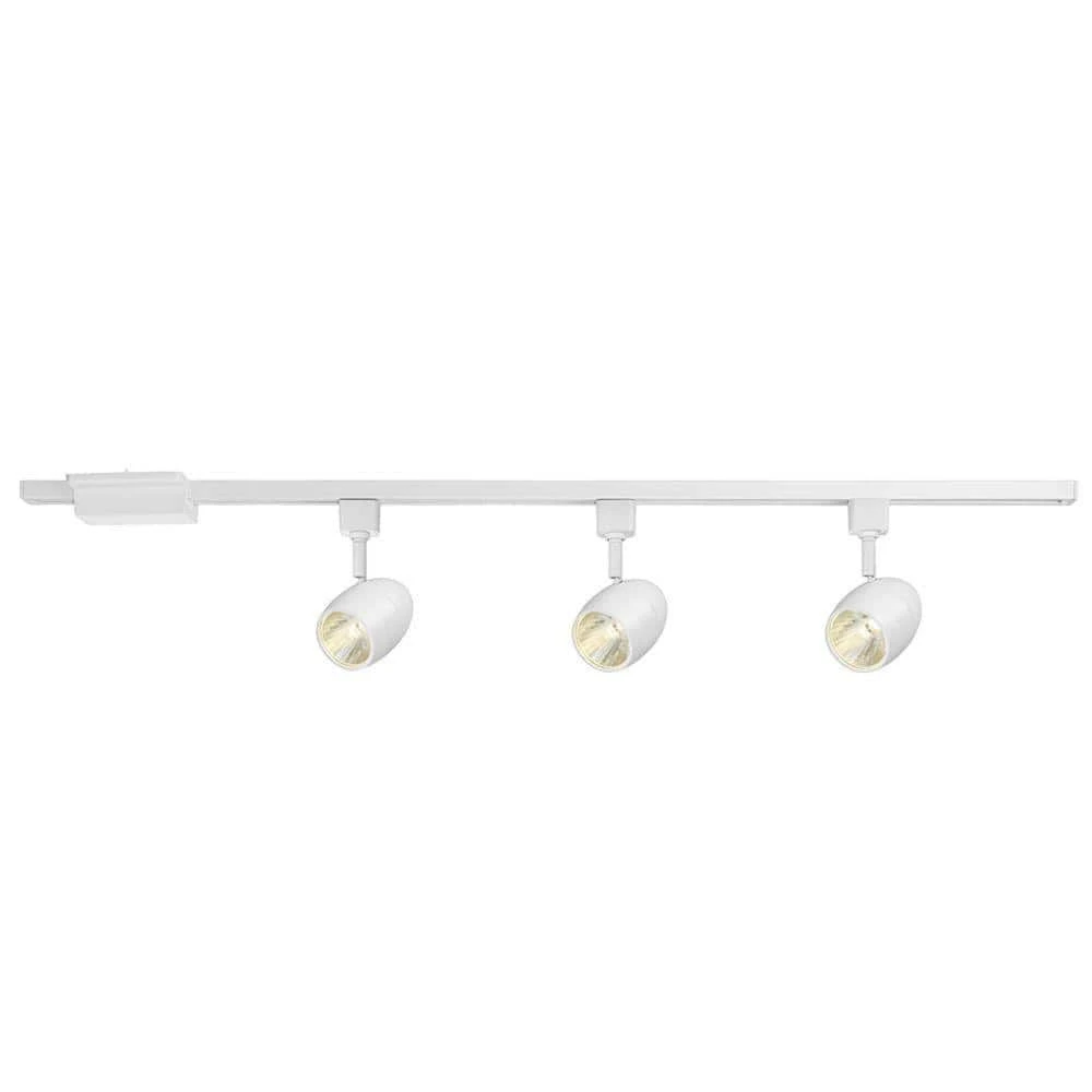 4 ft. 3-Light White Integrated LED Linear Track Lighting Kit with Round Back Heads by Hampton Bay 1 4 ft. 3-Light White Integrated LED Linear Track Lighting Kit with Round Back Heads by Hampton Bay