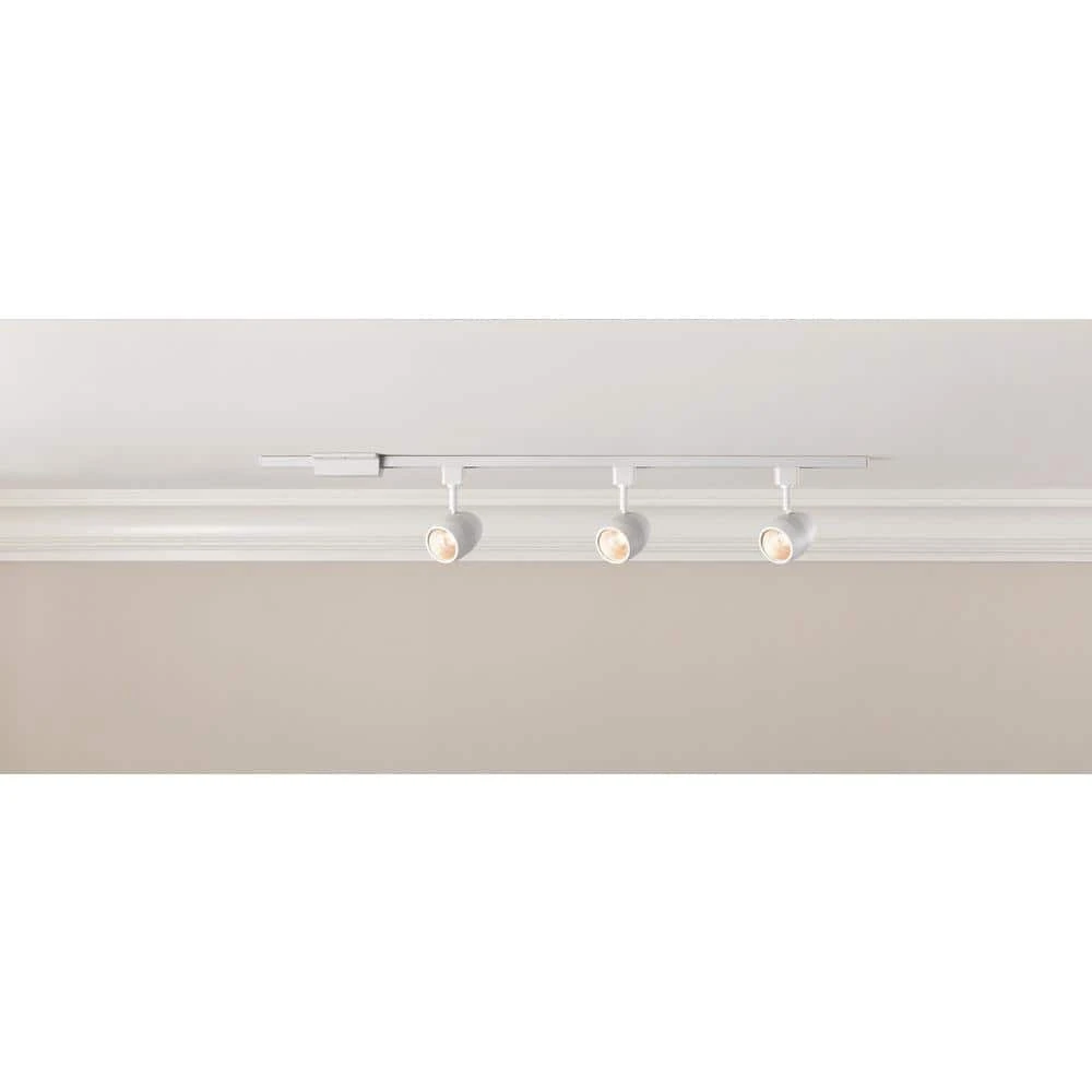 4 ft. 3-Light White Integrated LED Linear Track Lighting Kit with Round Back Heads by Hampton Bay 2 4 ft. 3-Light White Integrated LED Linear Track Lighting Kit with Round Back Heads by Hampton Bay - Image 2